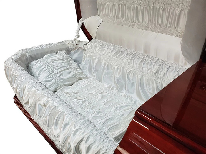 SL81 Funeral Decoration Supplies Casket Interior Fabric American Casket Lining with Padded Cushion Sets