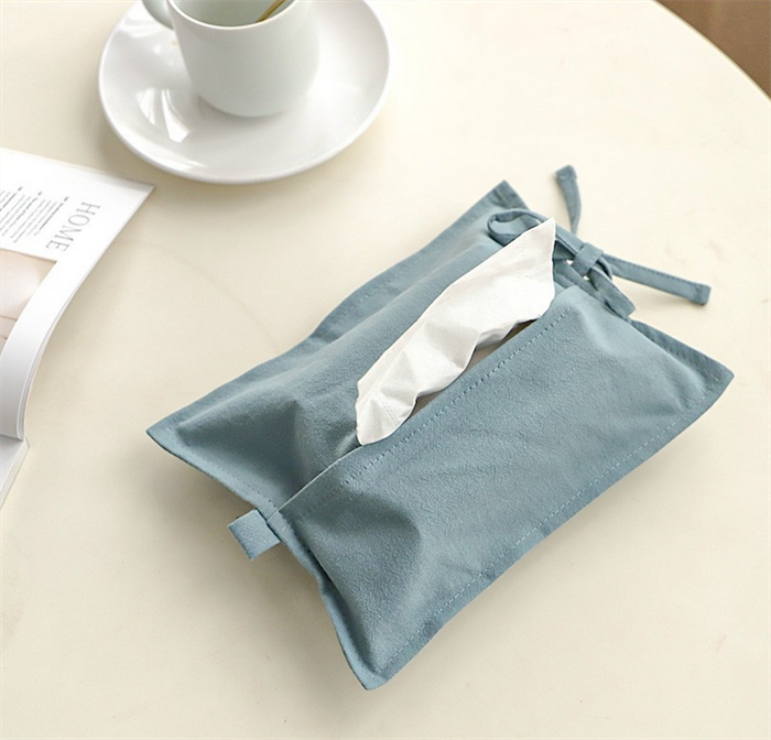 SZ1009 Plain Patterns Cotton Tissue Storage Box Home Room Wall Hanging Facial Napkin Paper Bag Dispenser Cover Cotton Tissue Box