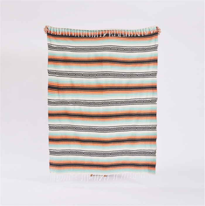 S8850 Recycled Cotton Woven Yoga Blanket Sarape Falsa Blanket Handwoven Home Mexican Beach Blanket for All Seasons