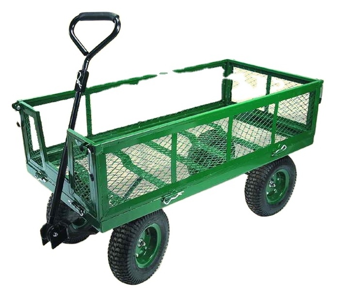 tool cart TC1840AH super heavy duty tool cart  pneumatic wheel for garden Steel mesh wagon cart