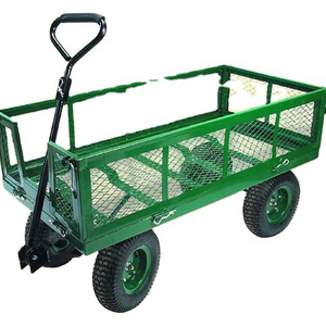 tool cart TC1840AH super heavy duty tool cart  pneumatic wheel for garden Steel mesh wagon cart