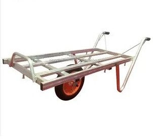 Push Cart Dolly Platform Tool Cart TC2403 top quality metal platform garden wagon cart with 120kgs Load Silver