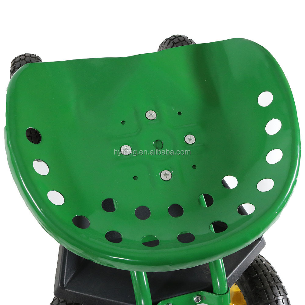 Metal seat garden work seat cart with four wheels TC1852