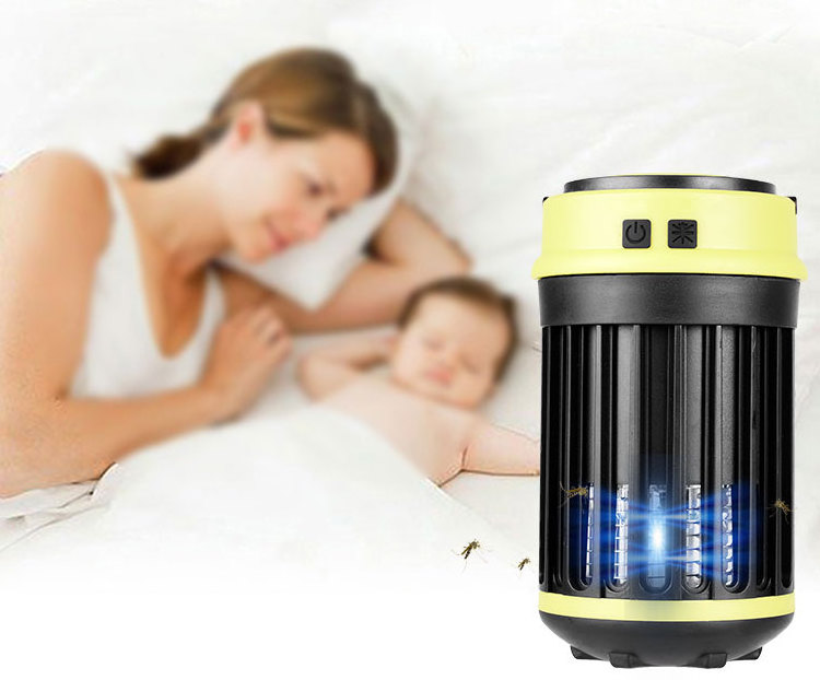 2023 New Design 2 In 1 Portable Outdoors Camp Lights Electric Mosquito Killer Insect Repellent Lamp Uv Cob Camping Lantern