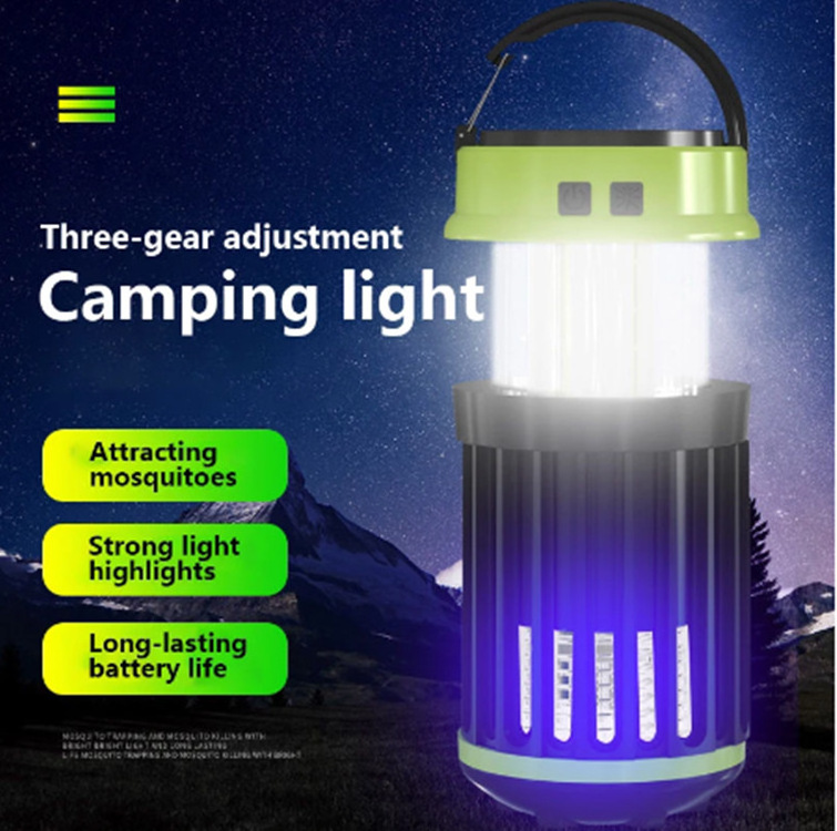 Outdoor Fly Insect Mosquito Killer Bulb Solar Light Bug Zapper Led Rechargeable Anti Mosquito Repellent Lamp for Camping