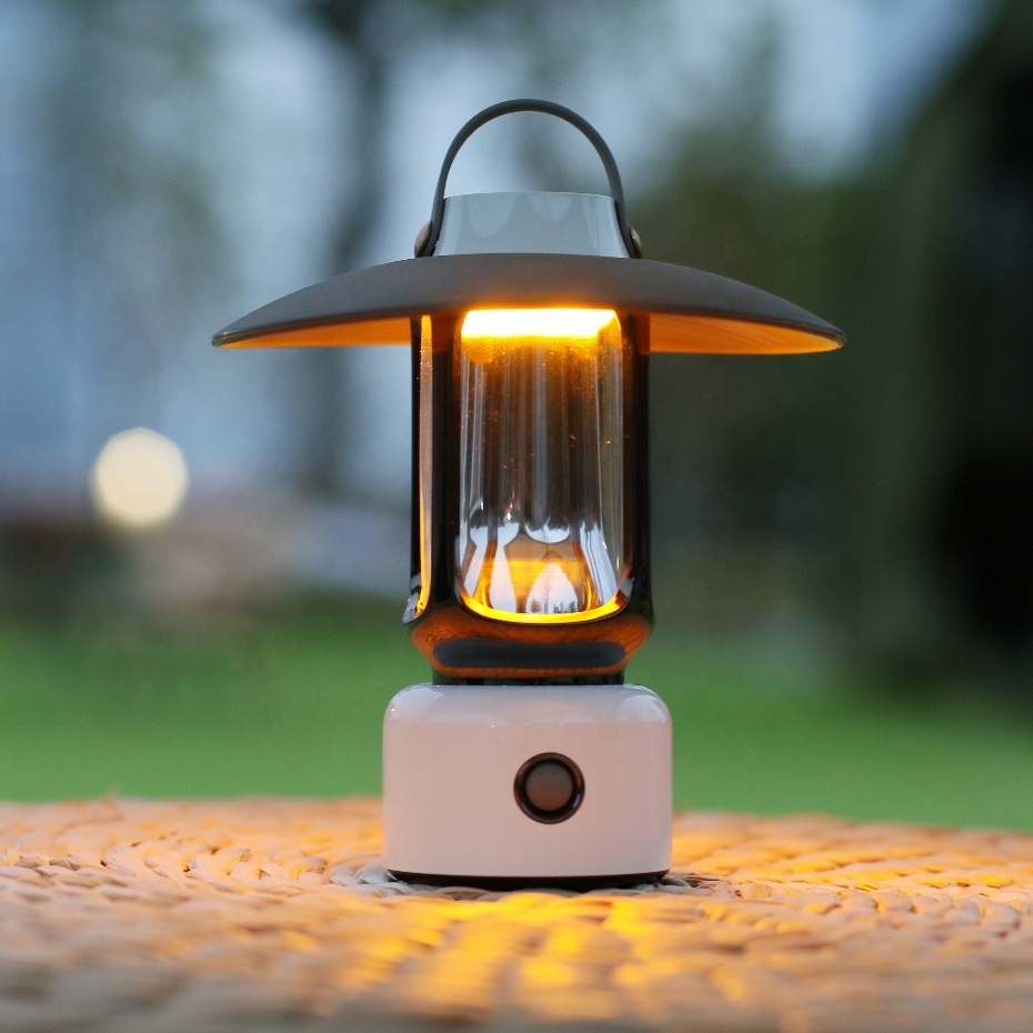 2023 Camp Lanterns Retro Mini Emergency Other Camping Lighting Usb Rechargeable Led Camping Lamps with Flashlight