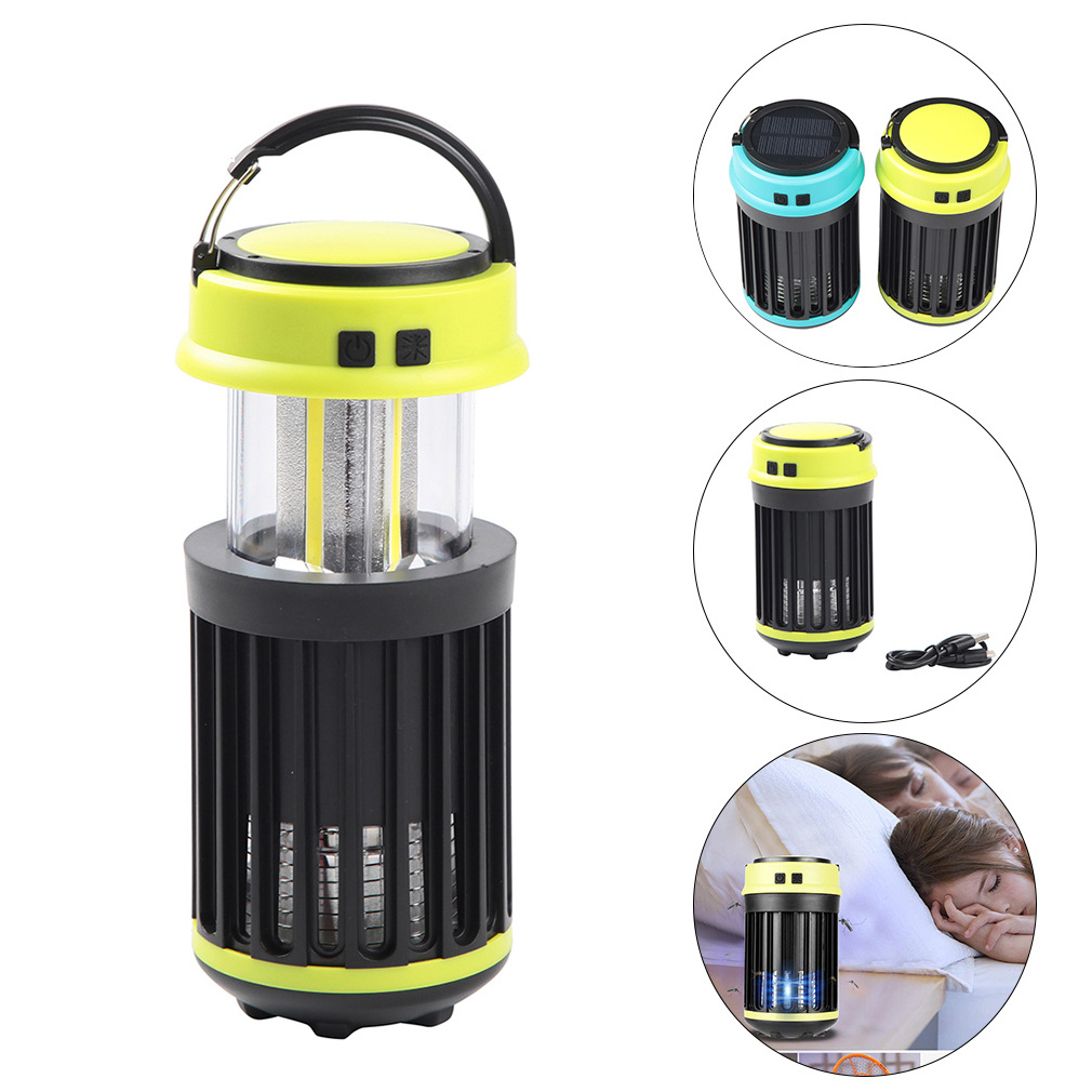 2023 New Design 2 In 1 Portable Outdoors Camp Lights Electric Mosquito Killer Insect Repellent Lamp Uv Cob Camping Lantern