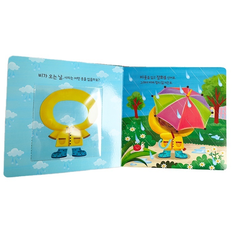 Factory Price Custom Hard Cover reusable Children's Comic Story Baby Card books Printing