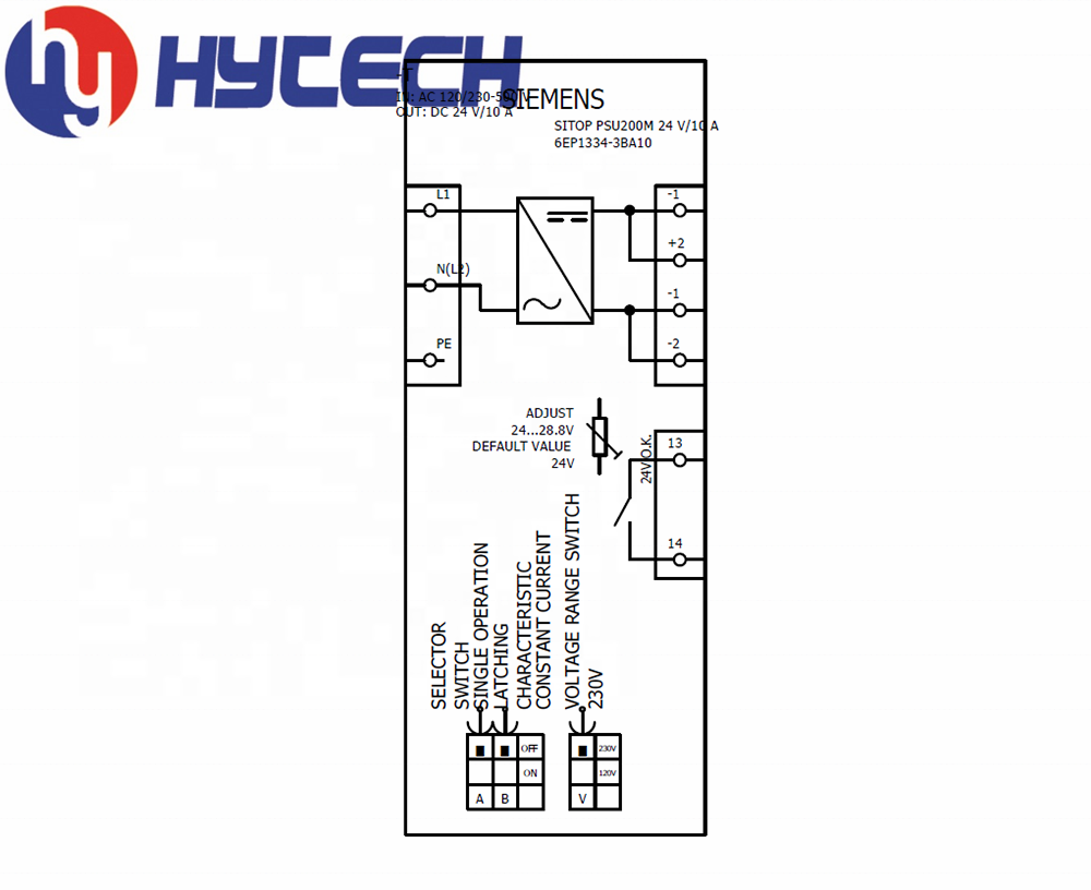 HYTECH Original SIEMENS SITOP PSU200M 10A stabilized power supply module 6EP1334-3BA10