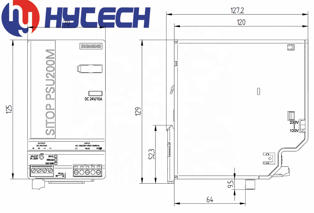 HYTECH Original SIEMENS SITOP PSU200M 10A stabilized power supply module 6EP1334-3BA10