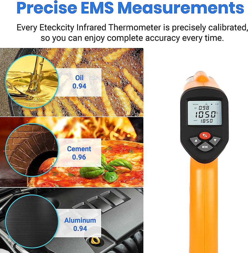 Waterproof industrial / household Heavy Duty Etekcities Medic Infrared Thermometer for Cooking/BBQ/Food/Fridge/Pizza Oven/Engine