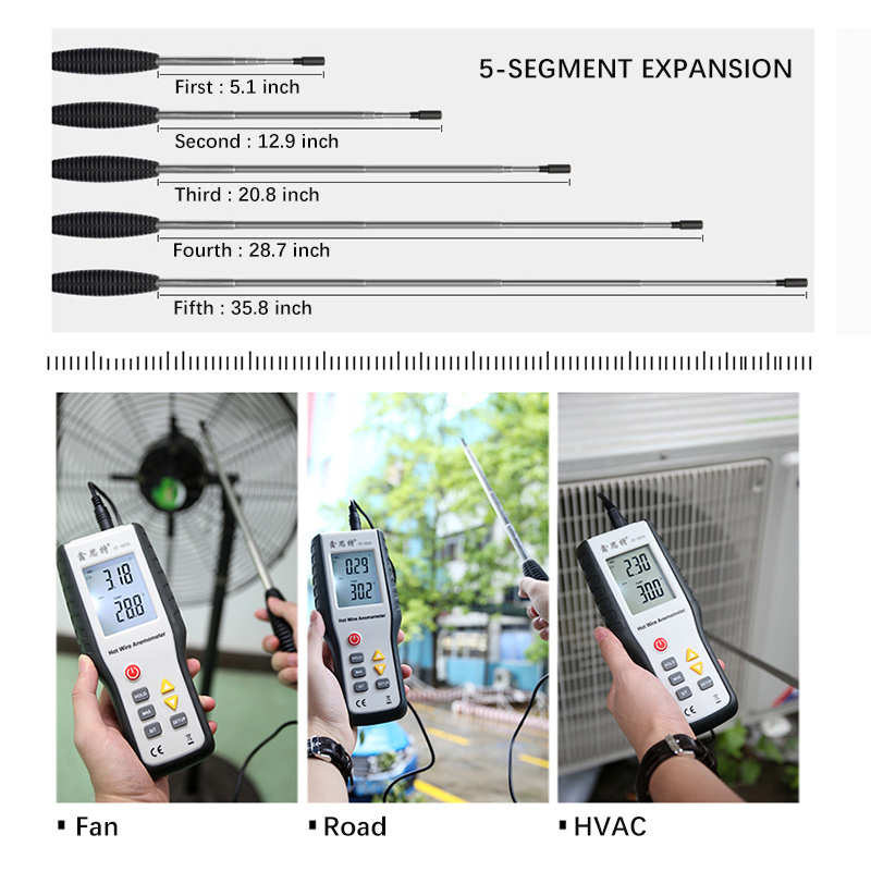 Factory direct Digital anemometer handheld wind speed meter hti ht-9829