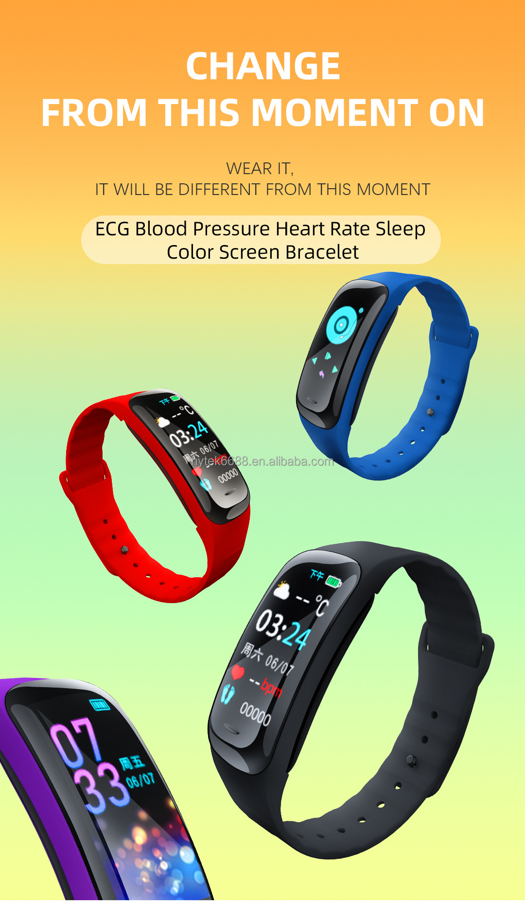 Sport Smart Watch Men Women Fitness Smart Band Pedometer Multifunction Bt Blood Pressure Blood Oxygen Wristband For Android Ios