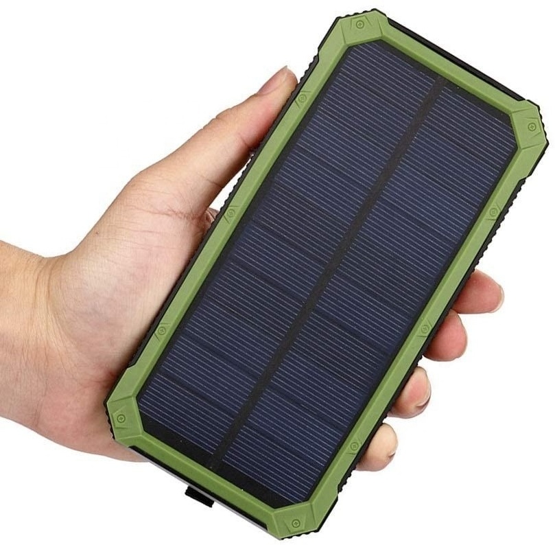 Solar Charger 20000mAh Portable Dual USB Solar Battery Charger External Battery Pack Phone Charger Power Bank With Flashlight