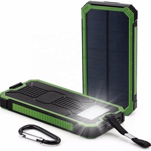 Solar Charger 20000mAh Portable Dual USB Solar Battery Charger External Battery Pack Phone Charger Power Bank With Flashlight