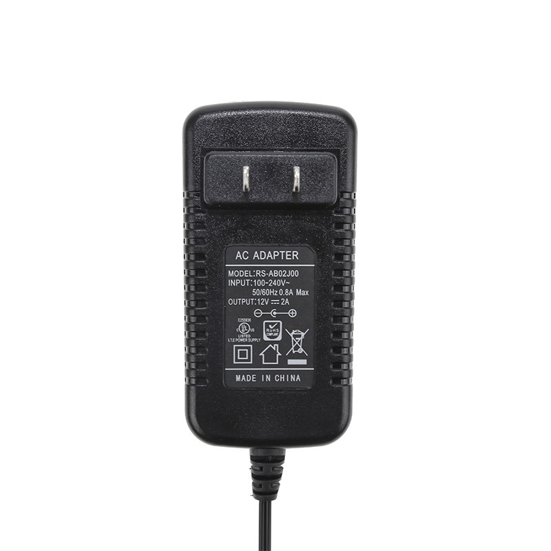 ETL FCC AC 100-220V to DC 12 Volt 2 Amp Power Supply Adapter Transformer with 5.5x2.1mm Plug