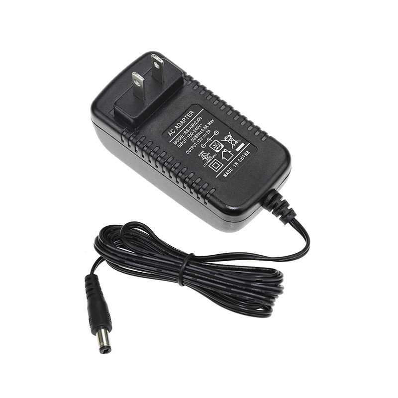 ETL FCC AC 100-220V to DC 12 Volt 2 Amp Power Supply Adapter Transformer with 5.5x2.1mm Plug