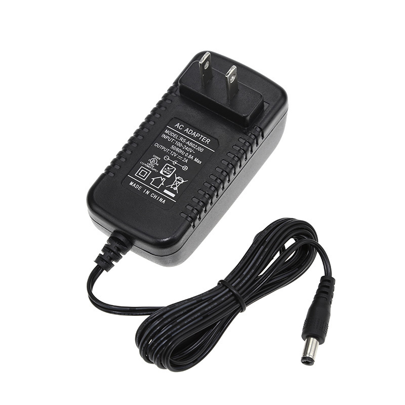 ETL FCC AC 100-220V to DC 12 Volt 2 Amp Power Supply Adapter Transformer with 5.5x2.1mm Plug