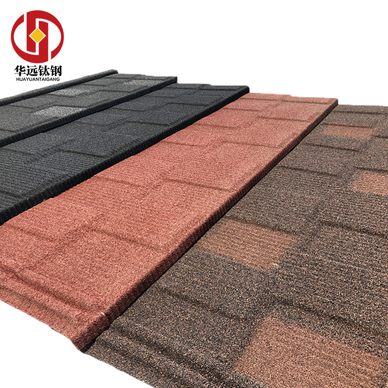 Philippines Colored Stone Coated Zinc Steel Roof Tiles Aluminum Roof Panel Oil Resistant Waterproofing for Home Roofing