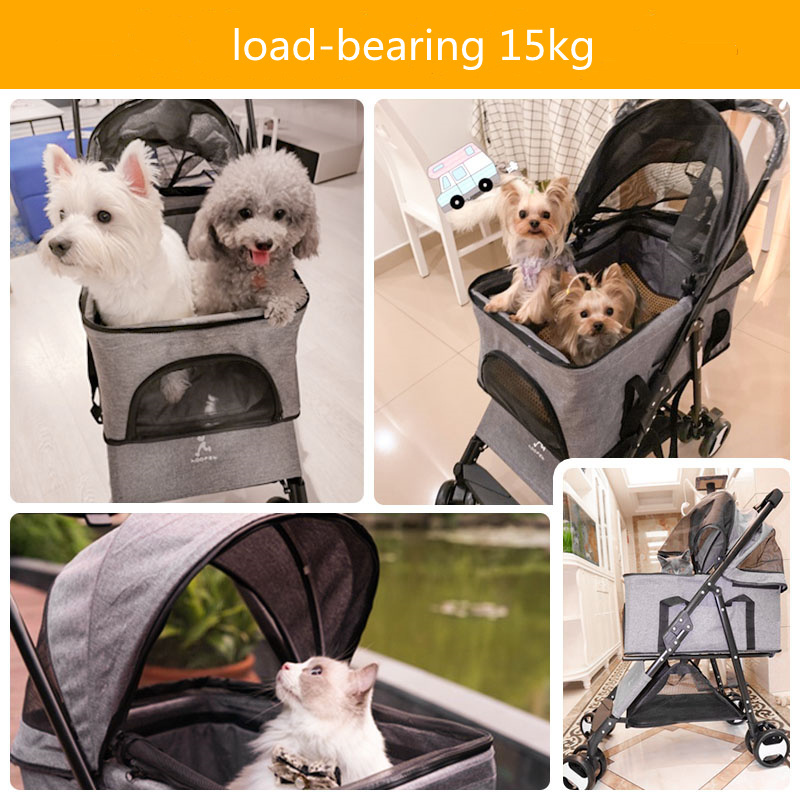 Hoopet Dog Cat Folding Prams Stroller Wheelbarrow Pet Daily Travel Products