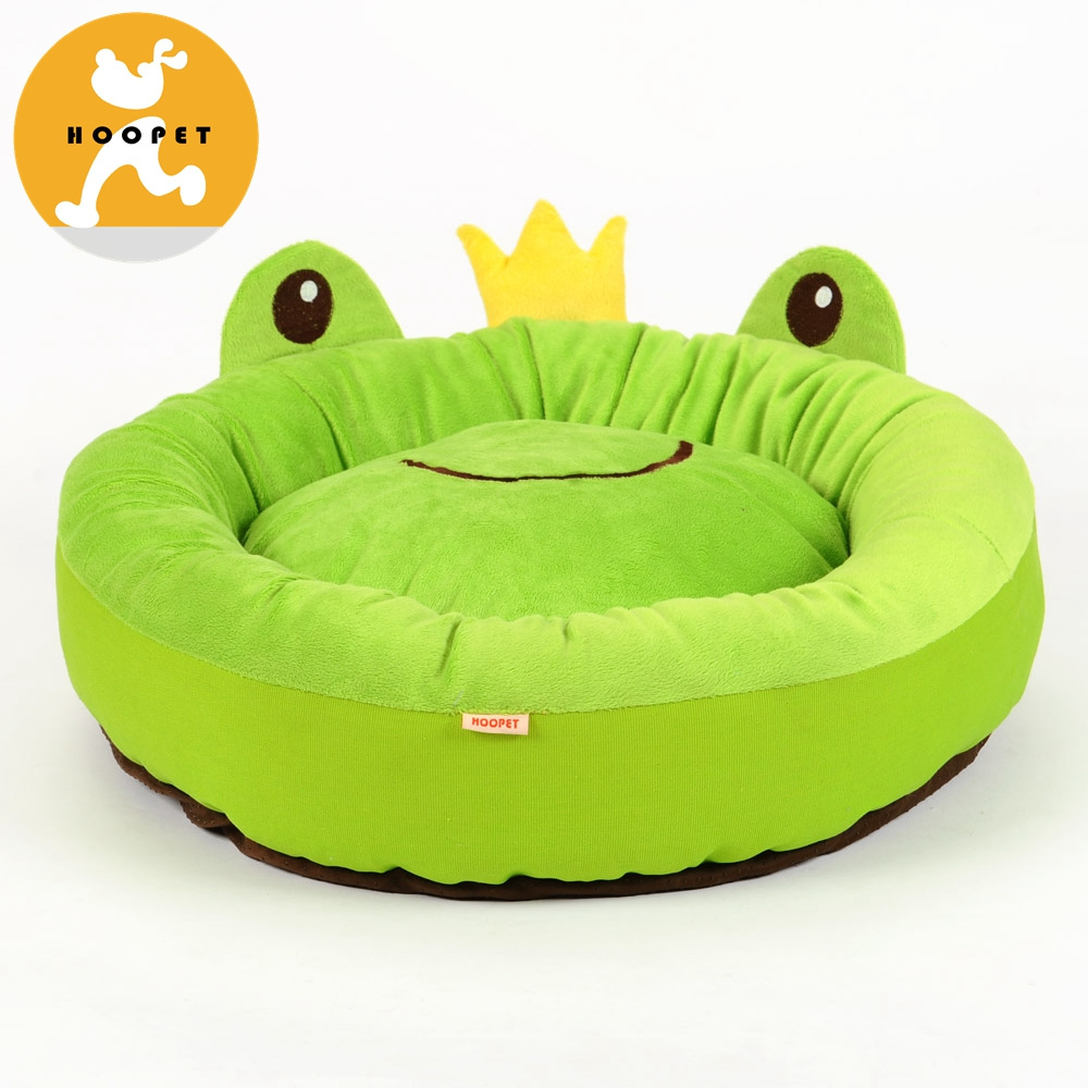 HOOPET Factory Sale Various Cute Cartoon The Frog Prince Pet Bed Wholesale Round Dog Bed Inserts