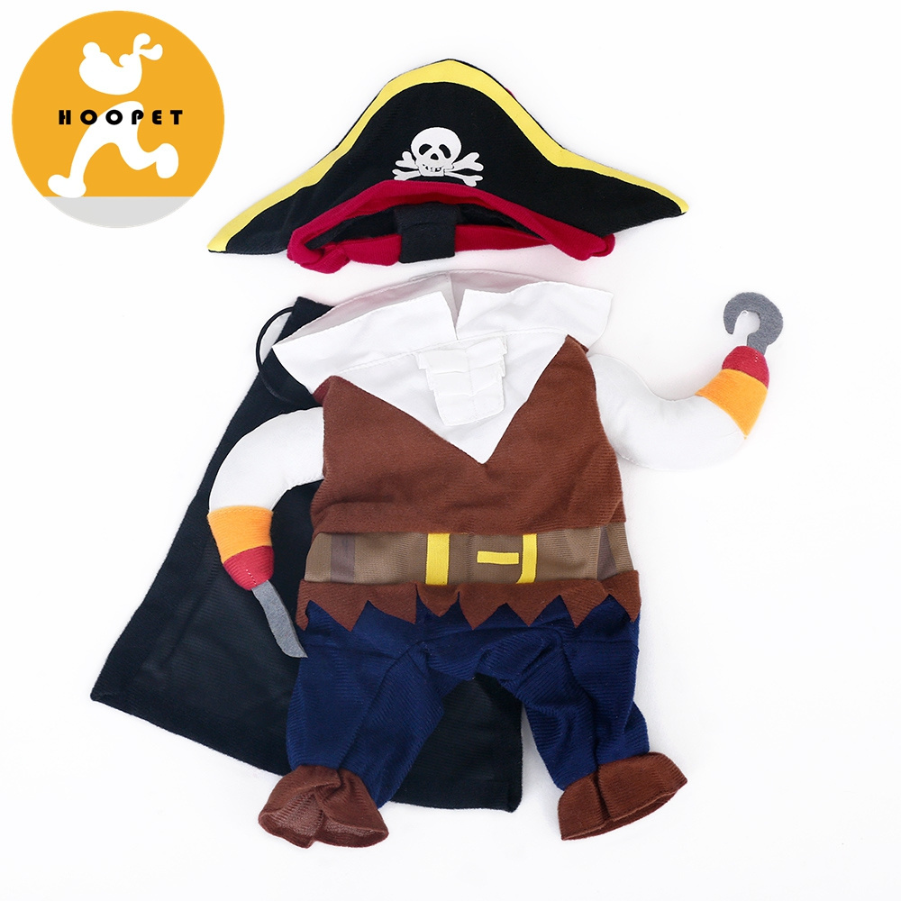 New Funny Pet Clothes Pirate Dog Cat Costume Suit Corsair Dressing up Party Apparel Clothing for Cat Dog Plus Hat