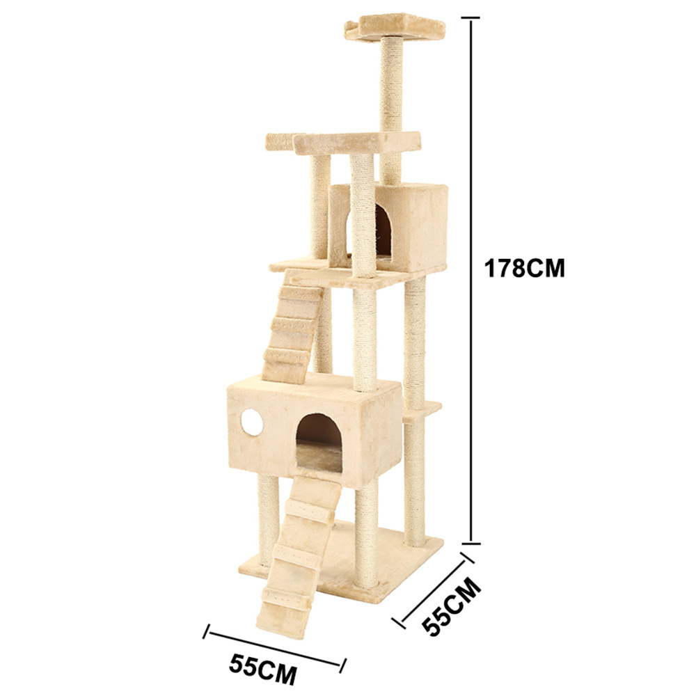 Factory Hot Sell Sisal Natural Luxury Scratching Wooden Cat Tree For Medium Or Big Cats