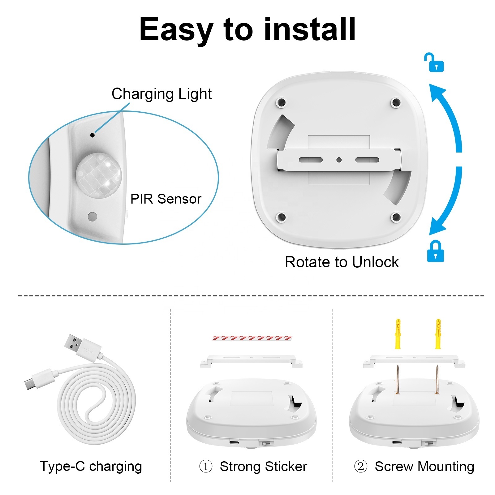 PIR Ceiling Lighting For Home Induction Night Lamp Closet Lights Wired With Motion Sensor Surface Mount Led Ceiling Light