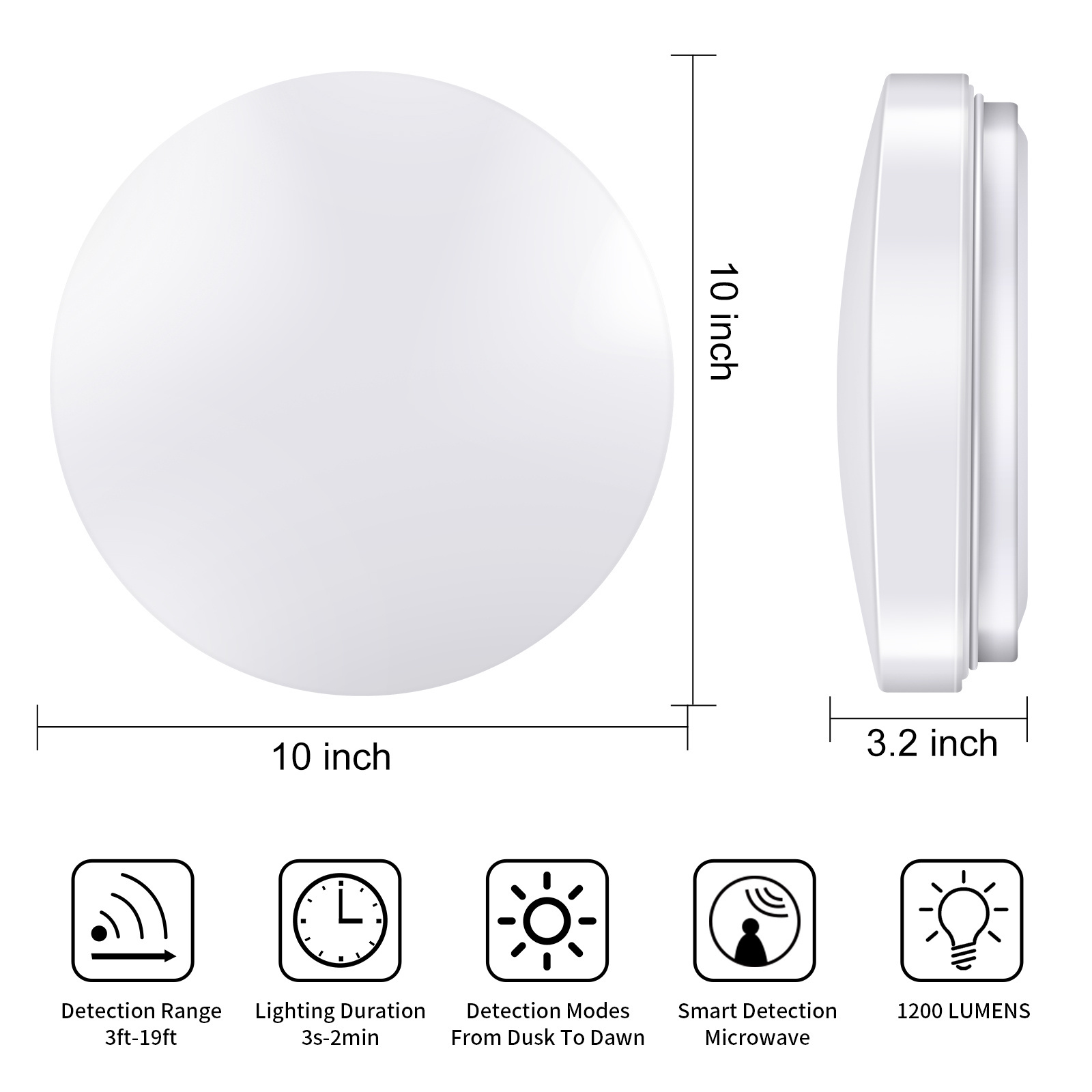 Bedroom Living Room Smart Led Ceiling Light Plastic ABS 18W Round Shape Motion Sensor Triple-proof Light 10 Nordic Lamp 