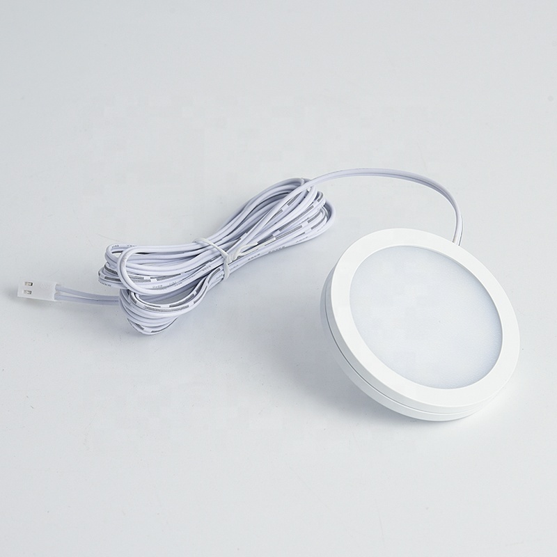 Small Puck Lights 5V USB Connector with Switch Counter Round Indoor Light Kitchen Modern 80 SMD2835 Led Puck Light Silver 