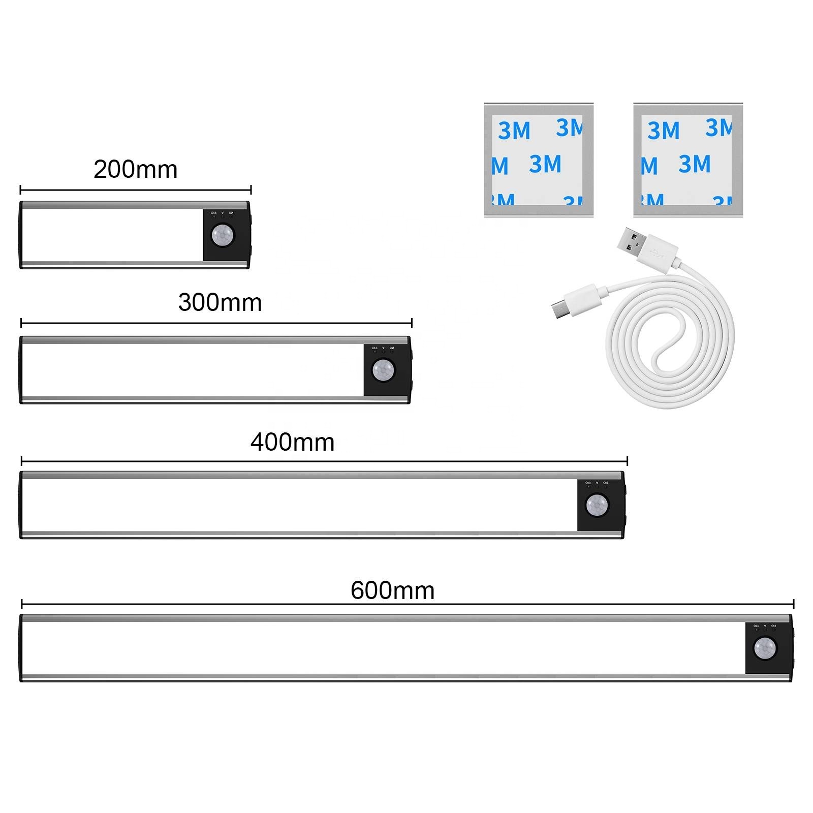 Kitchen Under Cabinet Lighting Motion Sensor Closet Light 30 LED USB Rechargeable Battery Operated Pantry Light Small