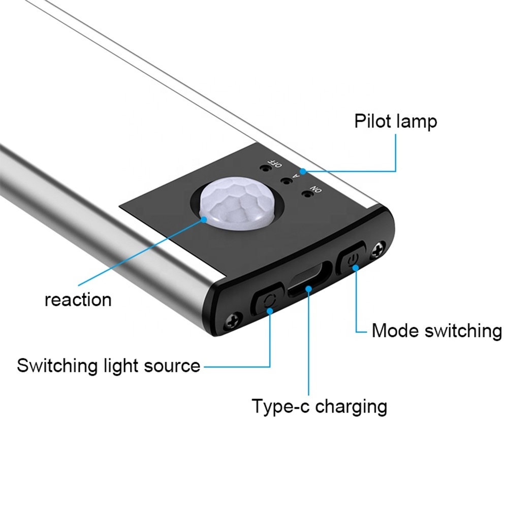 Kitchen Under Cabinet Lighting Motion Sensor Closet Light 30 LED USB Rechargeable Battery Operated Pantry Light Small