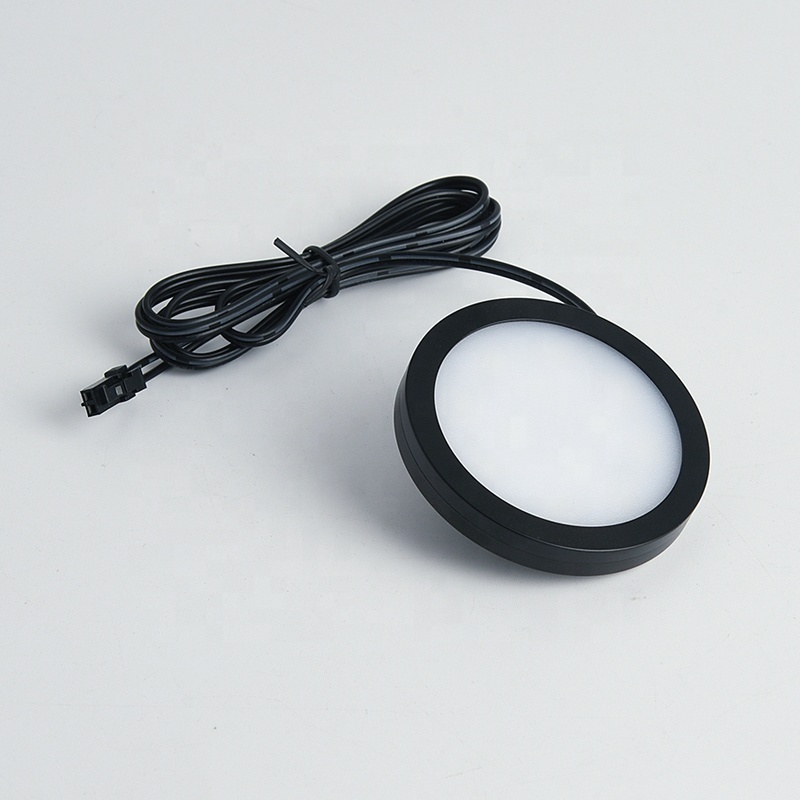 Ultra Thin Mini Puck Light for Cabinet Embedded Spot Light Under Cabinet Black Sliver LED Round Led Puck Lights Kitchen 