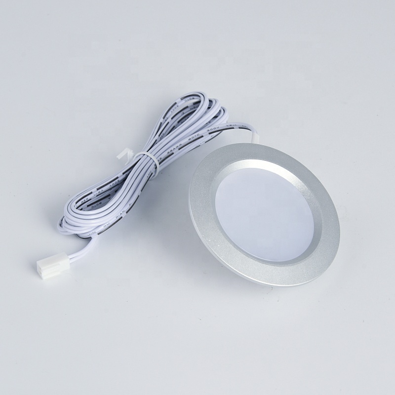 Ultra Thin Mini Puck Light for Cabinet Embedded Spot Light Under Cabinet Black Sliver LED Round Led Puck Lights Kitchen 