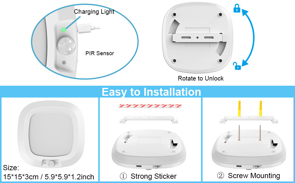 USB Rechargeable Wall Lamp for Stairs Cabinet Wardrobe Lighting Indoor Rechargeable Motion Sensor Led Closet Lights Modern DC 5V