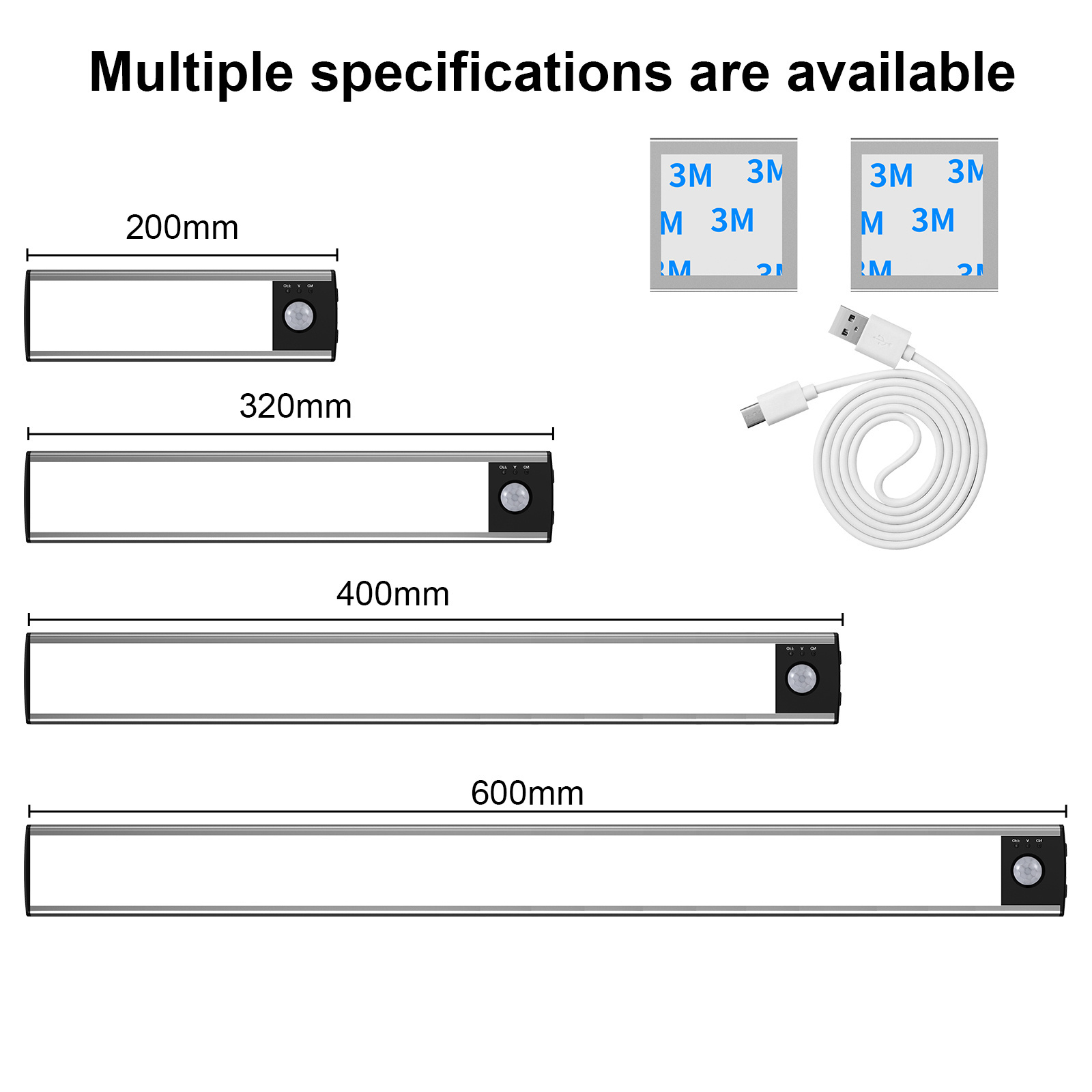 Dimmable Led Under Cabinet Lamps Led Panel Wall Light Rechargeable Wireless PIR Motion Sensor Closet Light with Aluminum Modern