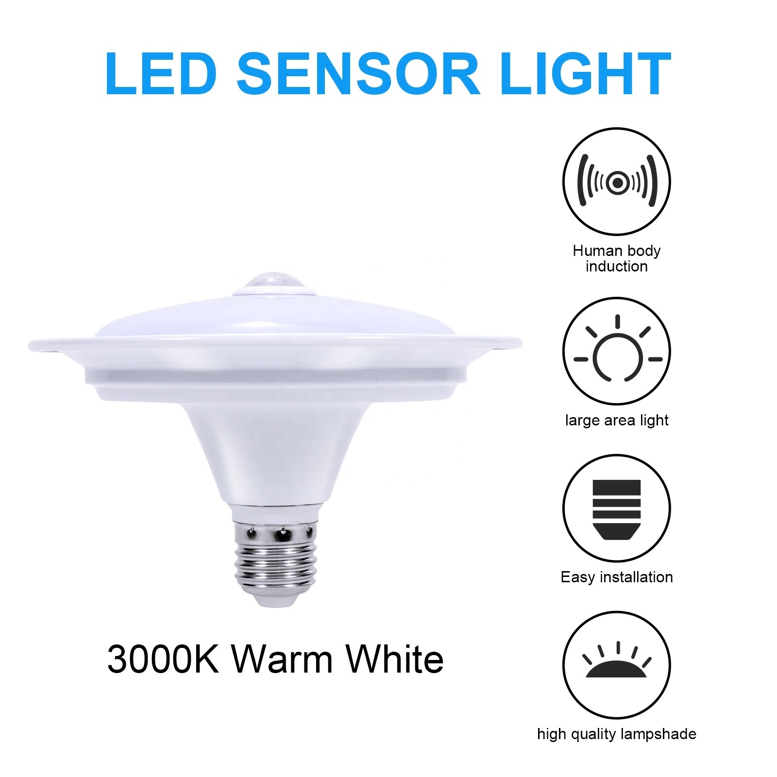 Energy Saving Led Bulb Sensor Smart Infrared PIR Motion Sensor High Brightness Bulb Light Living Room E27 18W 6500K PC AC 60 90