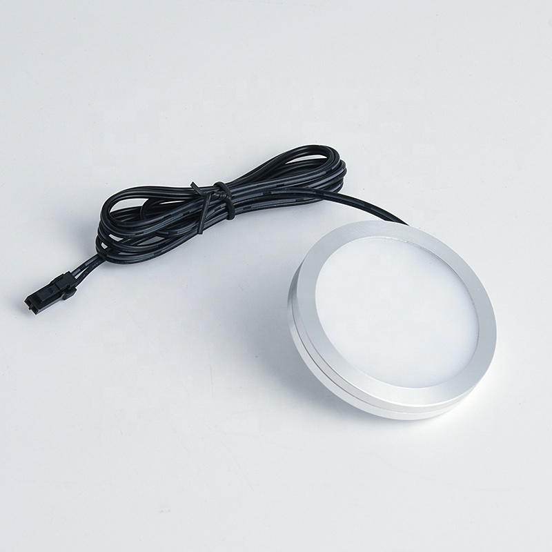 Led 12V Surface Mounted Round Night Lighting Under Led Puck Light for Closet Shelf Cabinet 3W Round Shape Cabinet Led Lighting