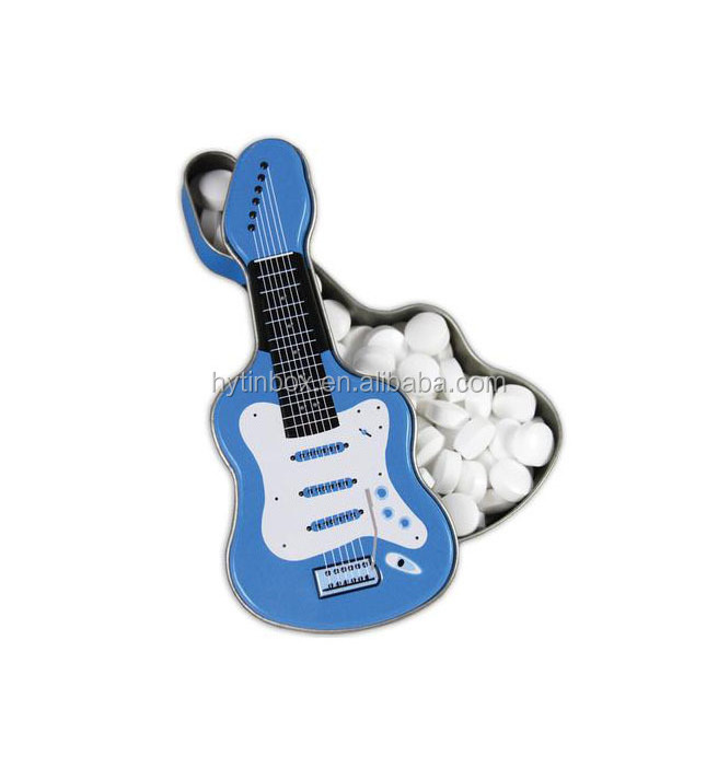 Guitar shape mint tins case candy box