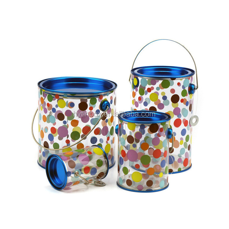 Gift & Candy packaging Clear PVC PET Plastic tube with metal tin lid and bottom