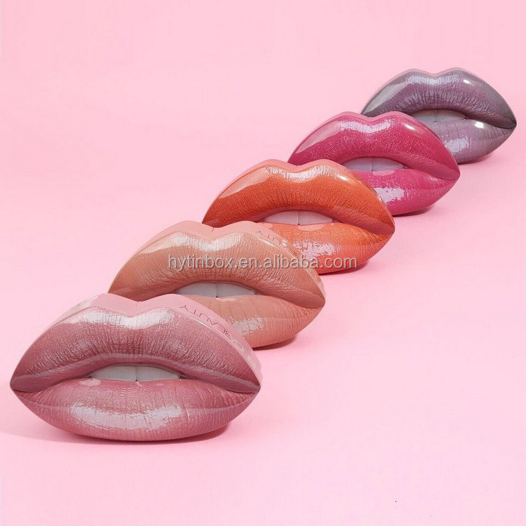 lip shape tin box for lipsticks packaging