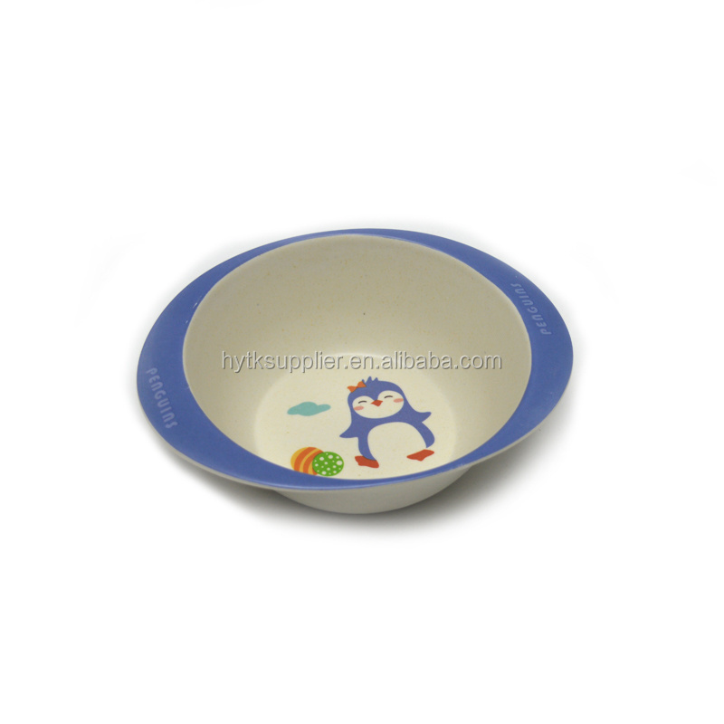 Wholesale bamboo dinner set kids divded biodegradable lunch tray bamboo fiber dinnerware kid set