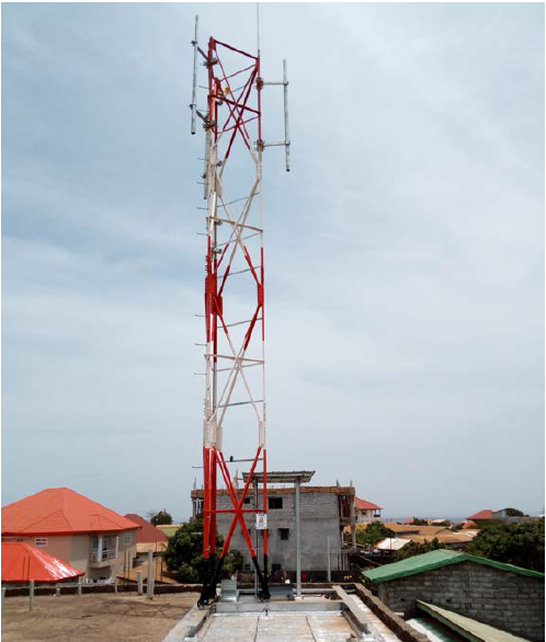 GSM Rooftop Telecommunication pole electricity steel tower/ Antenna tower/ Lattice tower