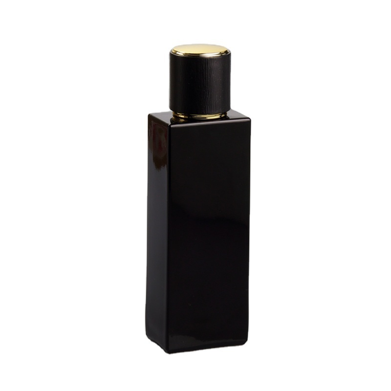 empty 50ml Nice black high quality spray glass square perfume bottle with pump