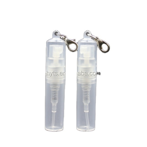 refillable mini portable empty perfume transparent plastic keychain spray bottle