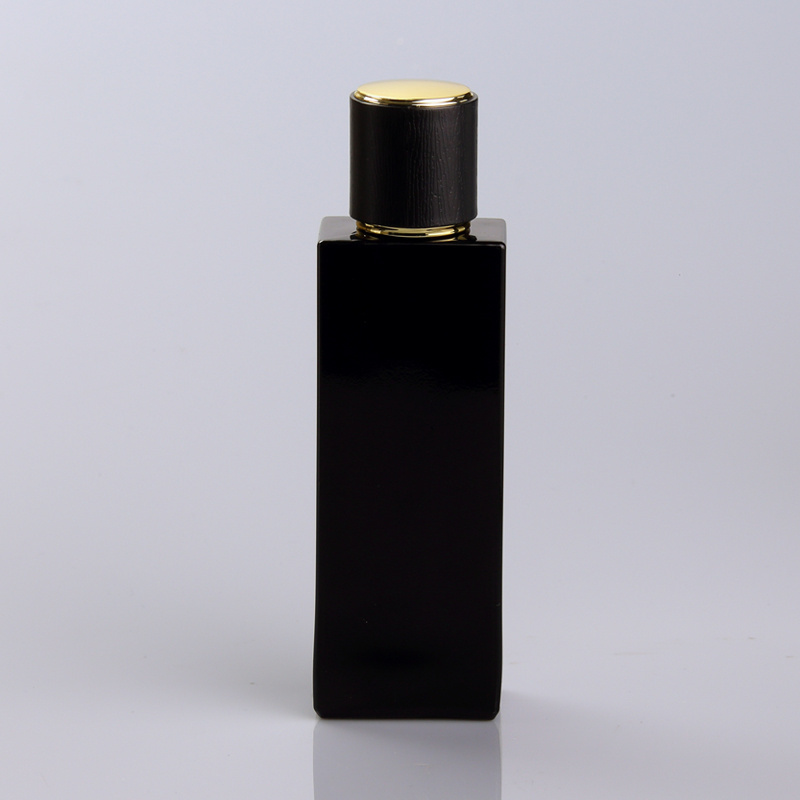 empty 50ml Nice black high quality spray glass square perfume bottle with pump