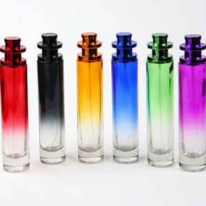 hot sale colorful glass 30ml 50 ml cylinder perfume bottle in stock