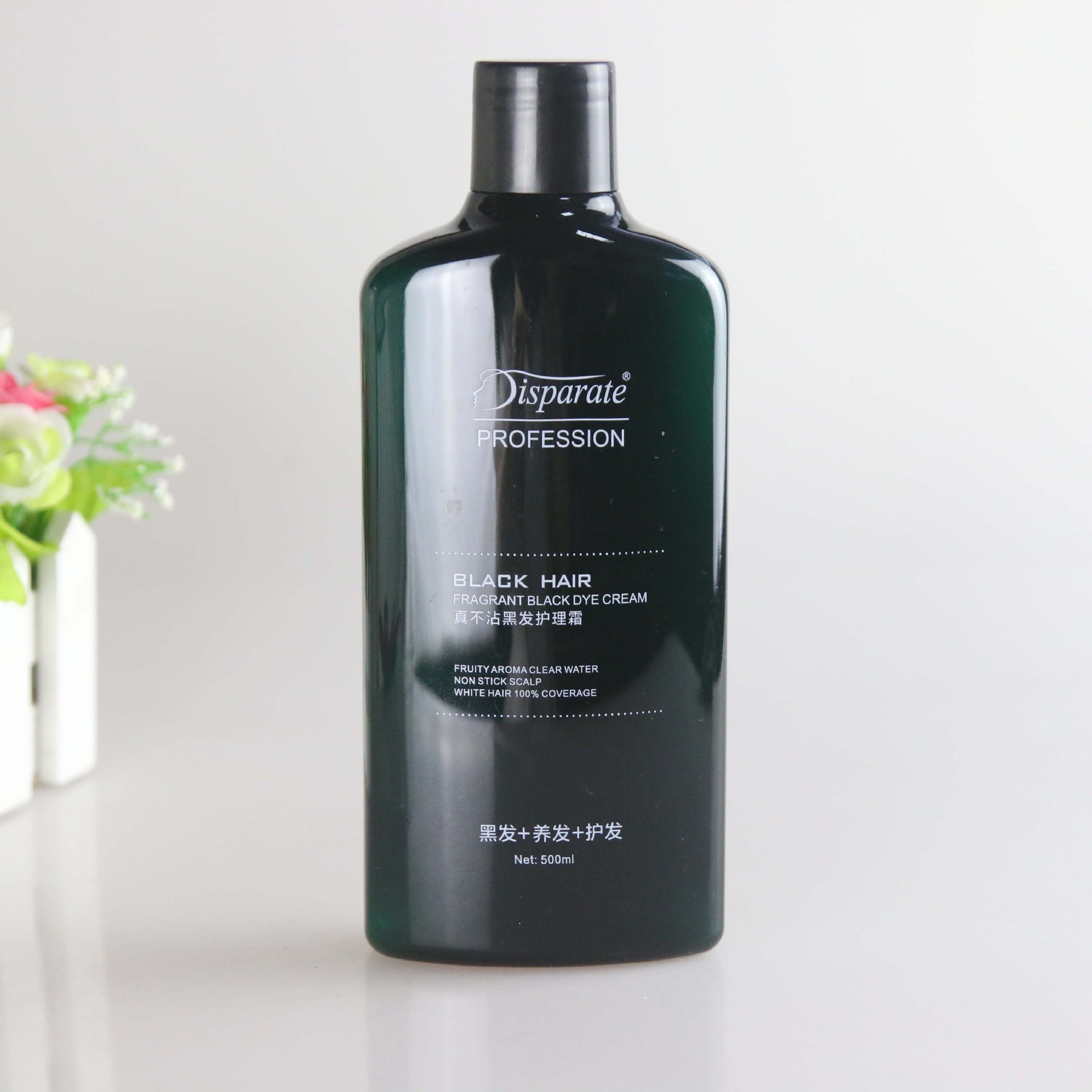 430ml black color plastic shampoo bottle design with cap