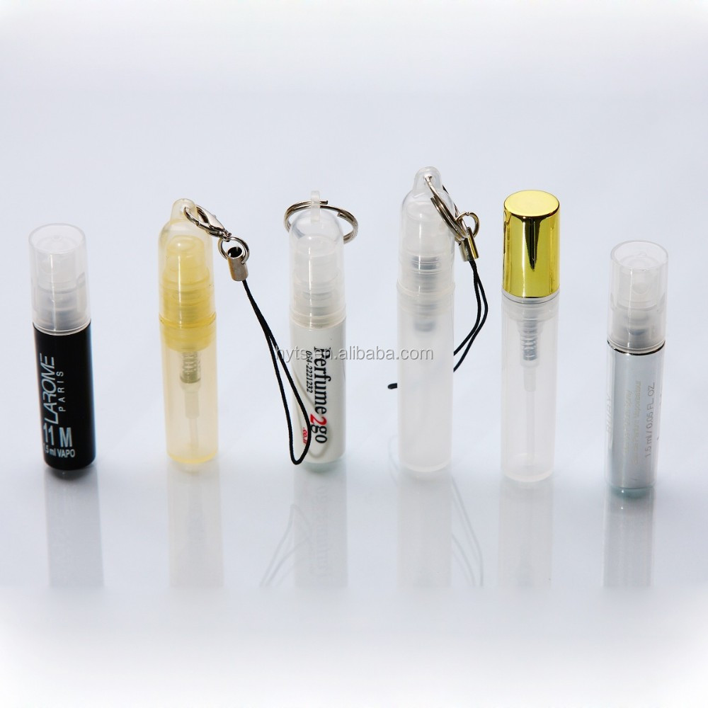 refillable mini portable empty perfume transparent plastic keychain spray bottle