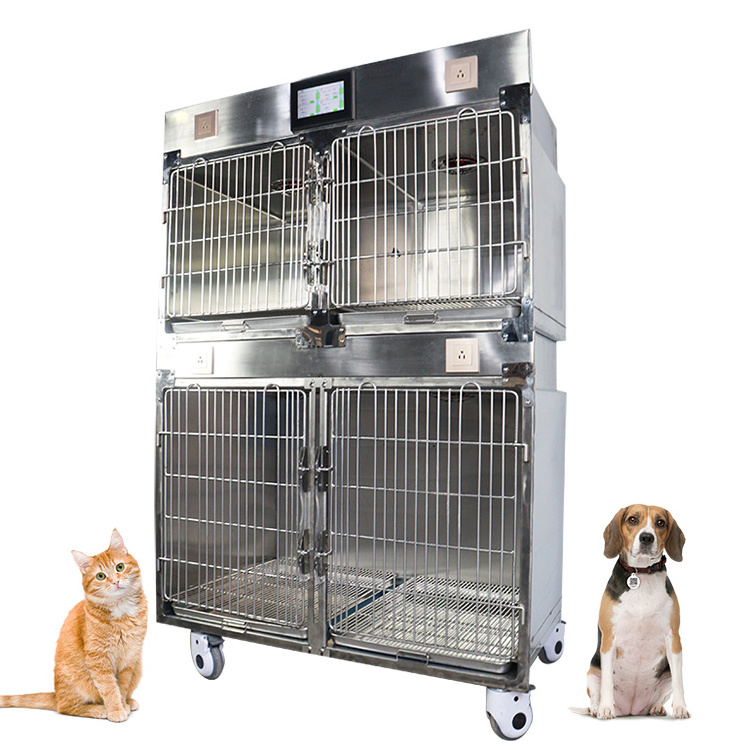 VSS004VC 4 Rooms Cat Dog Hospital Animal Care Infrared Therapy Cage for Veterinary